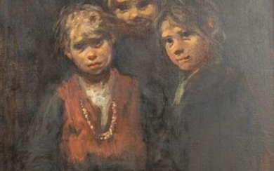 Marthe DE SPIEGELEIR (1897-1991) 'Fillettes' a painting