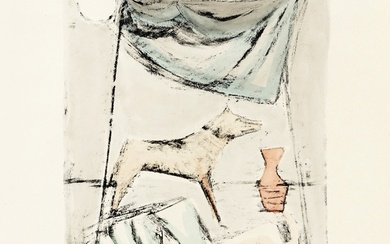 Massimo Campigli (Berlino, 1895 - Saint-Tropez, 1971), Sotto la tenda. 1944.
