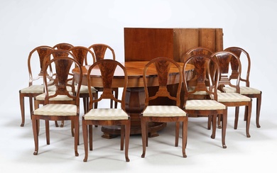 Master carpenter Anton Kjær: Dining room of Cuban mahogany, early 20th century (17)