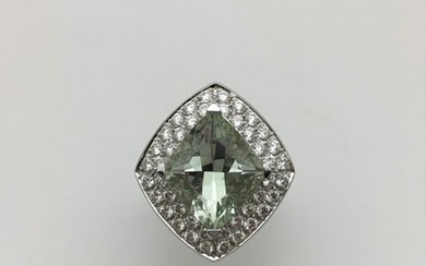 Mauboussin - 18 kt. White gold - Ring - 8.60 ct QUARTZ - Diamond, Tsavorites