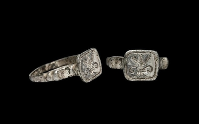 Medieval Silver Ring with Floral Design