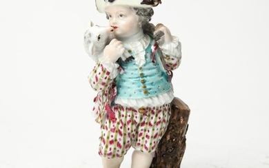 Meissen Porcelain Figure of Shepherd with Lamb