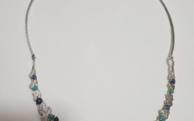Meisterpunze - 925 Silver - Necklace Turquoise - Lapis lazulis
