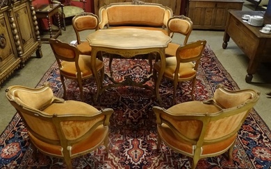 Meuble: salon en bois sculpté de style Louis XV époque Nap III# canapé 2 fauteuils...