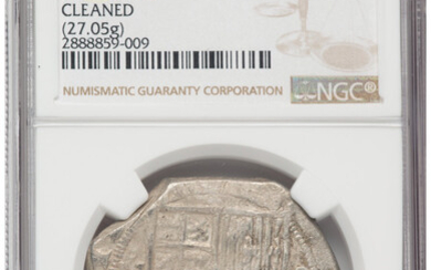 Mexico: , Philip III Cob 8 Reales ND (1607-1617) Mo-F AU Details (Cleaned) NGC, ...