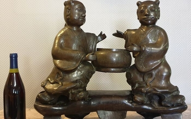 Mid-19th Asia: Rare and large bronze sculpture made in 3 elements - Bronze - China - XIX