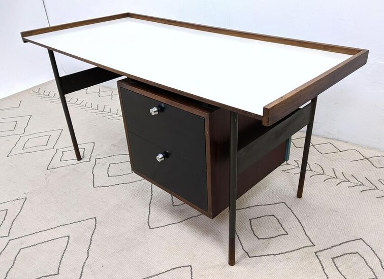 Mid Century Modern Desk. Finn Juhl Style Metal Legs w