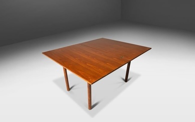 Mid-Century Modern Extension Flip-Flap Folding Dining Table in Walnut in the Manner of Folke Ohlsson