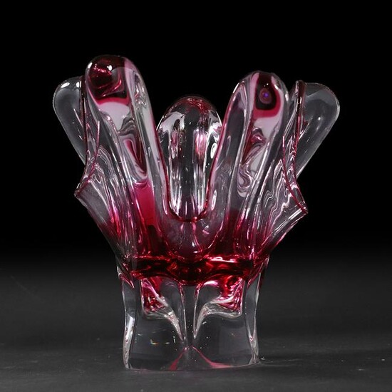 Mid-Century Modern Seguso Style 2-Color Art Glass Vase