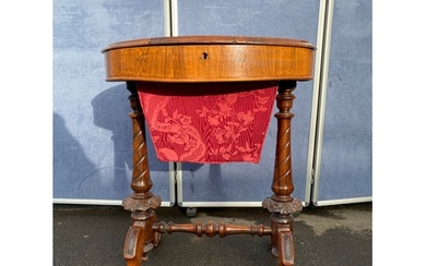 Mid Victorian Rosewood Work / Lamp Table with a lovely marqu...