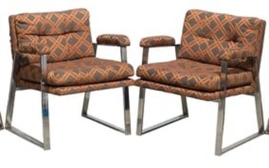 Milo Baughman Style Arm Chairs - 4