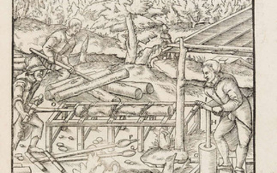 Mining & metalurgy.- Agricola (Georgius) De re metallica Libri XII, Basel, Hieronymus Froben and Nicolaus Episcopius, 1561.