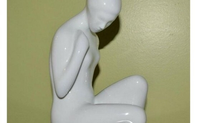 Modernist Royal Dux Bohemia Porcelain Nude Sculpture
