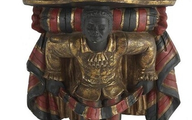 Molded and Painted Composition Blackamoor Bracket