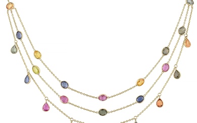 Multi Strand Sapphire Necklace
