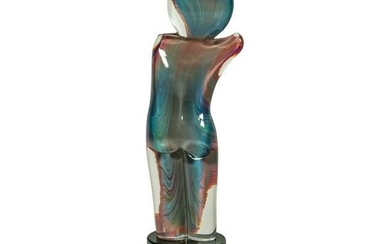 Murano Dino Rosin Calcedonia Nude Glass Sculpture