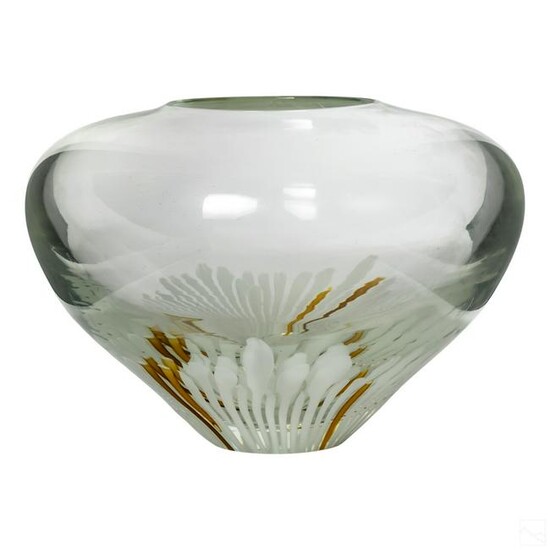 Murano Style Signed Modern Studio Art Glass Vase