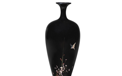 NAMIKAWA YASUYUKI (1845-1927) OF KYOTO A Cloisonné-Enamel Slender Baluster Vas...