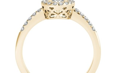 Natural 1.2 CTW Diamond Engagement Ring 18K Yellow Gold