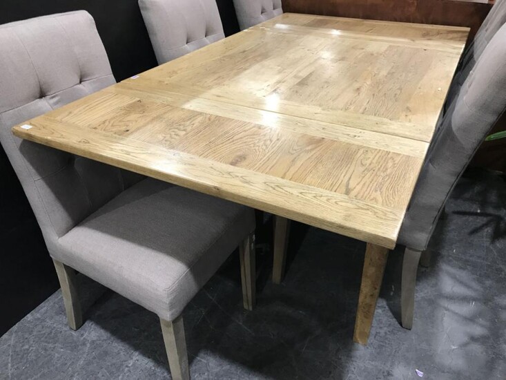 Natural Oak Extension Dining Table (H: 78, L: 90 / 165cm)