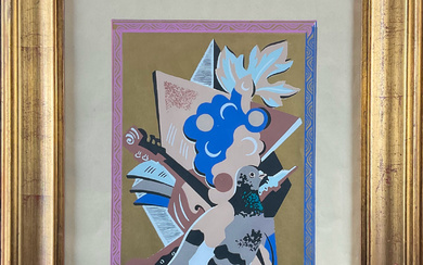 "Nature morte au pigeon" 1930 pochoir cm 45x31 firmato in lastra in basso a destra. Tredicesima tavola per Fleurs et…
