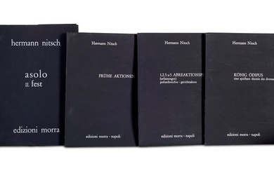Nitsch, Hermann Sammlung von vier Schriften der Edizioni Morra. Teils von Nitsch handsigniert.
