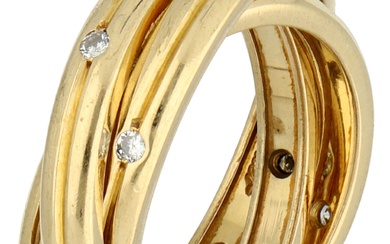 No Reserve - Cartier 18K yellow gold 'constellation trinity triple' ring set with approx. 0.30...