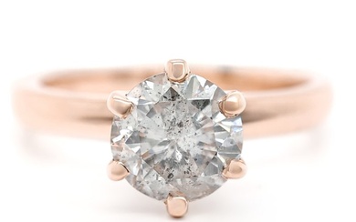 ***No Reserve Price*** 0.94 Carat Diamond Solitaire Ring - 14 kt. Pink gold - Ring