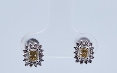No Reserve Price - Earrings White gold Diamond (Natural)