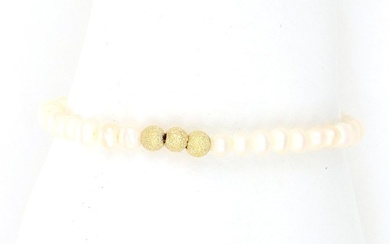 " No Reserve Price " Natural pearls, 18kt yellow gold - Bracelet