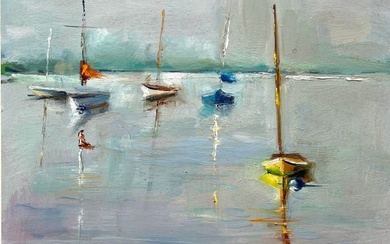 OIL PAINTING BOATS