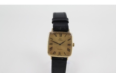 OMEGA GENEVE Unisex Square Dial Gold Tone WRISTWATCH Hand-wi...