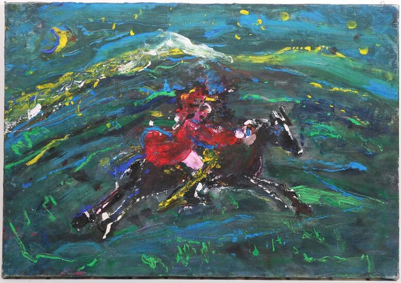 Oil on Canvas, Figure on Horseback, Robert Savary