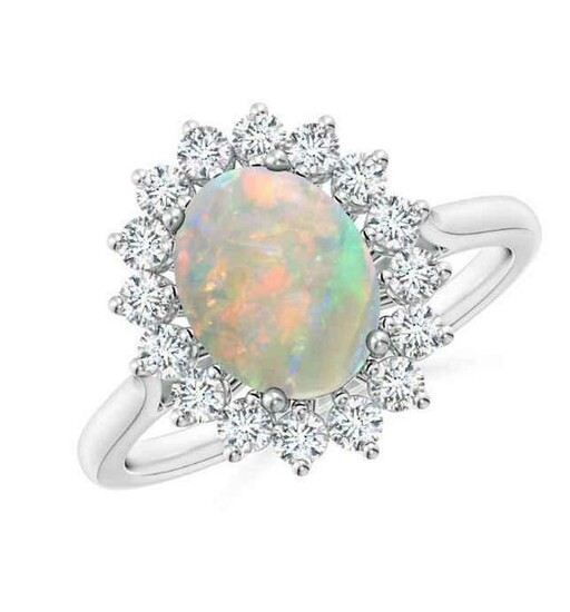 Opal Design 1.10 Ct Diamond 0.0.58 Ct in 14Kt White