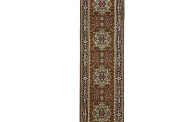 Oriental Runner Rug Floral Heriz Serapi 27X12 Rusty Red Hallway Kitchen Carpet