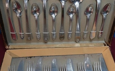 Original boxed set of Luftwaffe officers aluminium cutlery, six...