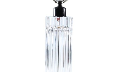 Orrefors Sweden Crystal Glass Cylindrical Table Lamp 16.25 in. height to socket