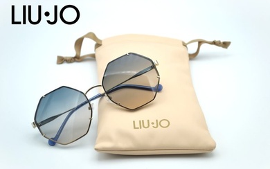 Other brand - LIU·JO - No Reserve Price - LJ122S 754 - Octogonal Design - Silver Metal & Blue Lenses - *New* - Sunglasses