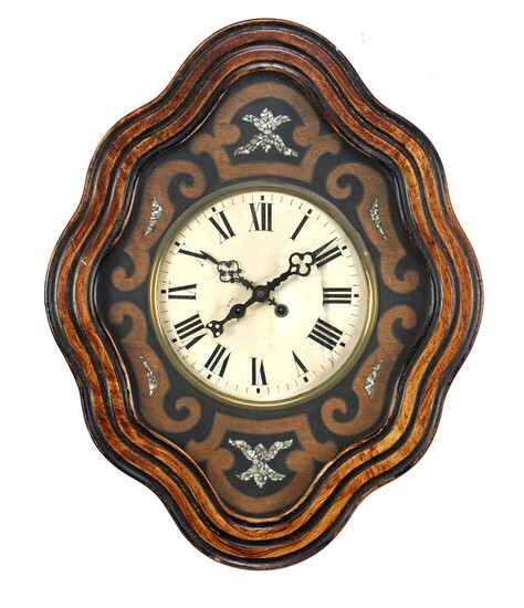 (-), Oeil de boeuf wall clock with mother-of-pearl...