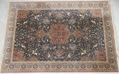 PADISHAH: Wool carpet with hunting scene decoration. 200...