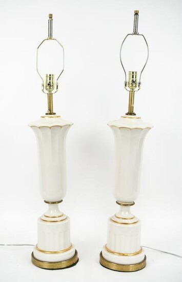 PAIR OF LENOX PORCELAIN TABLE LAMPS