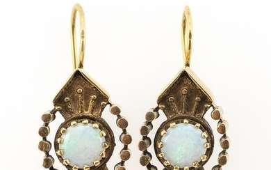 PAIR OF VICTORIAN 14KT GOLD AND OPAL EARRINGS Approx.