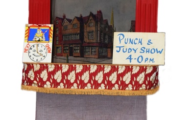 PUNCH AND JUDY - VINTAGE COMPLETE PUPPET THEATRE & PUPPETS W/PROVENANCE