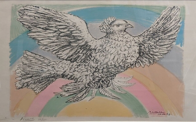 Pablo Picasso (1881-1973), Colombe Volant, 1952, lithographie, signée au crayon et numérotée sur 200, sur...