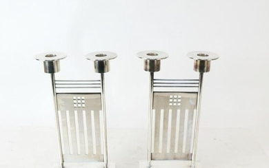 Pair Swid Powell Silver Plated Candlesticks