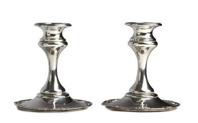 Pair of English sterling silver candlesticks