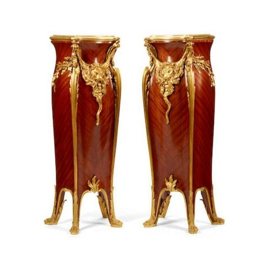 Pair of Large 19th C. Louis VV Style Gilt Bronze