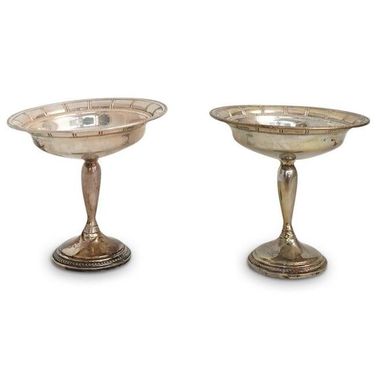 Pair of Weighted Sterling Compote Dishes