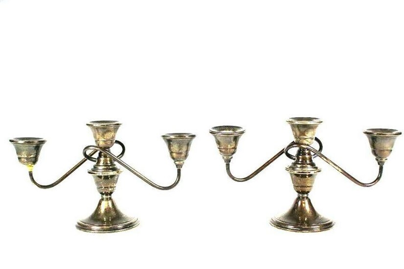 Pair of Weighted Sterling Silver Candlesticks