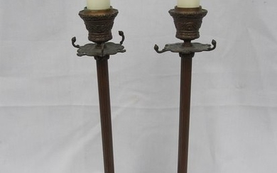 Pair of bronze candlesticks - Empire Style - Bronze - 19th century